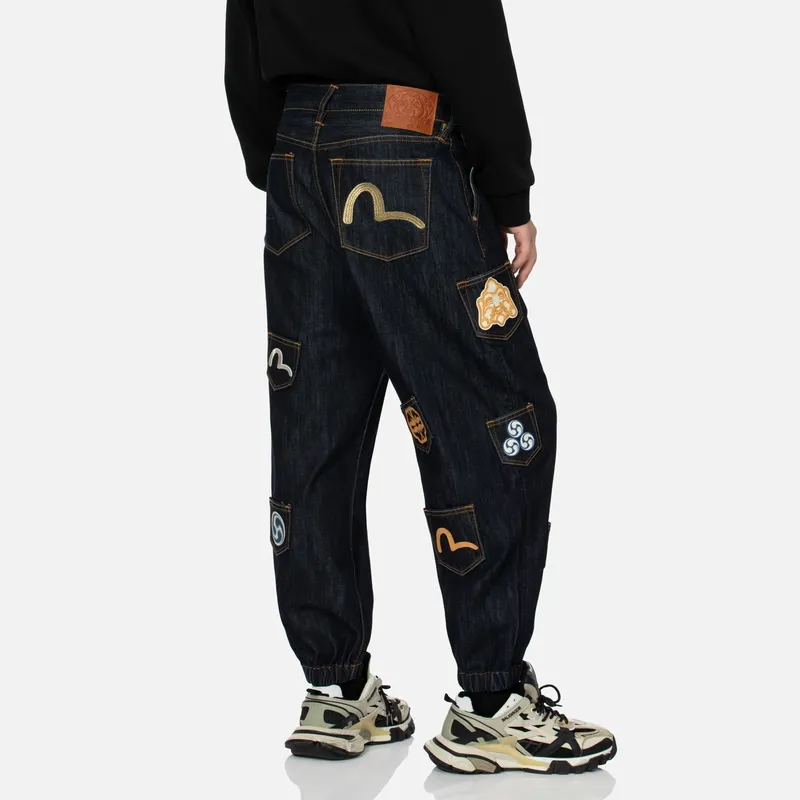 EVISU 2024 Fall And Winter Casual Pants Men Denim Blue-2