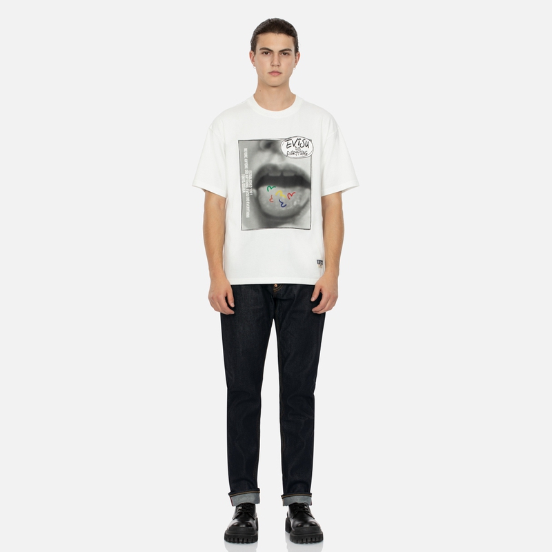 EVISU T-Shirts Men White - Cheap Rcj Jordan Outlet