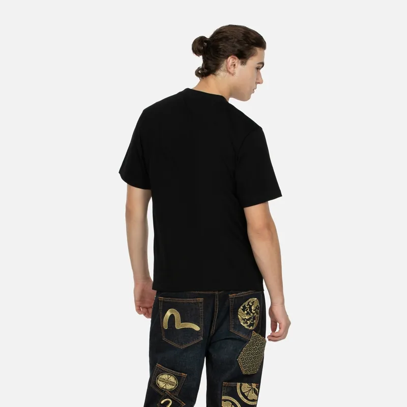 EVISU Short Sleeved T Shirts Men's Black-3