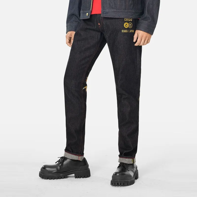EVISU Snake Year Spring Festival Limited Series Jeans Men Denim Blue-3