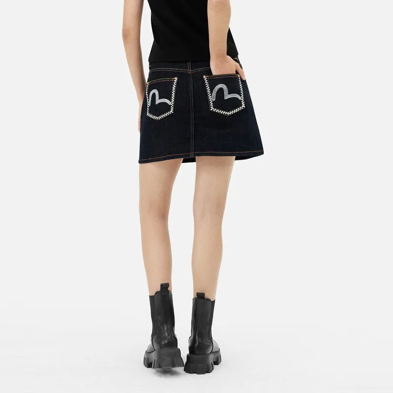 EVISU 2025 Spring Denim Short Skirts Women's Denim Blue-2