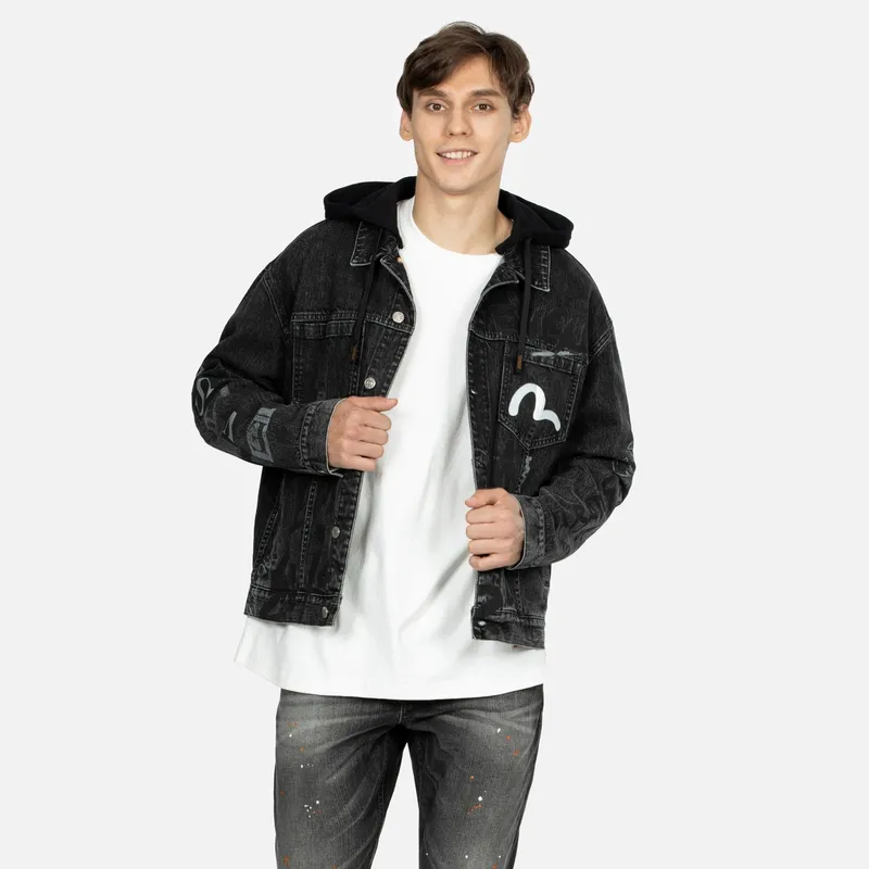 EVISU Denim Jackets Men Black-3