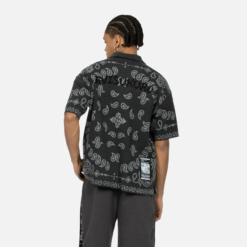 EVISU Shirts Men All Over Charcoal Gray-3