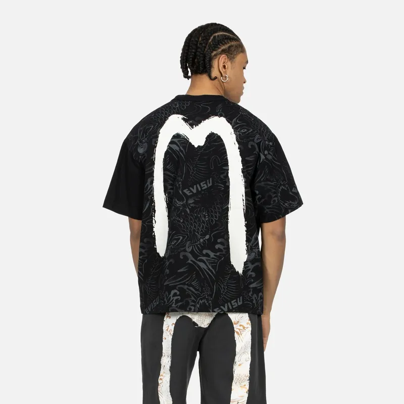 EVISU T Shirts Men Black-2