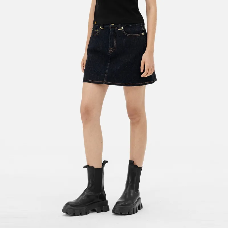 EVISU 2025 Spring Denim Short Skirts Women's Denim Blue-3