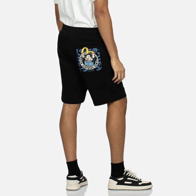 EVISU SS24 Men's Buddha Head And Logo Print Shorts-2