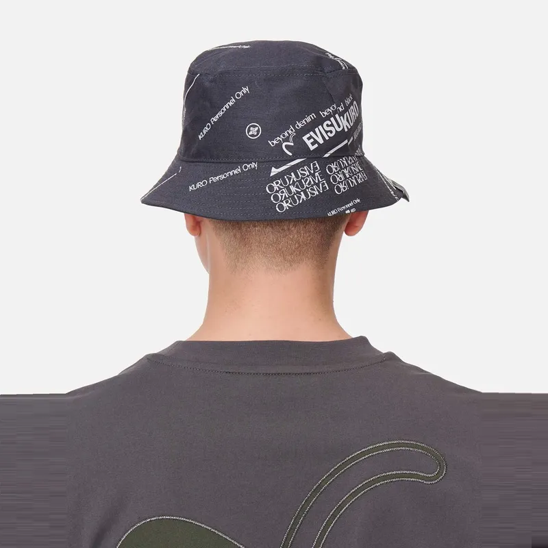 EVISU Bucket Hats Unisex Dark Gray-2