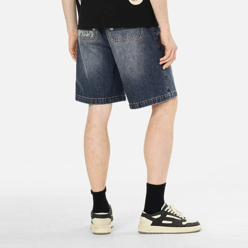 EVISU Seagull print Denim Shorts-2