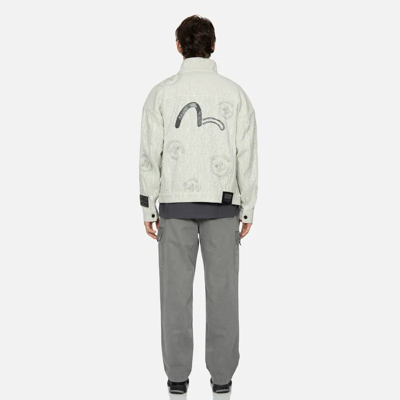 EVISU Denim Jackets Men Apricot All Over Print-6