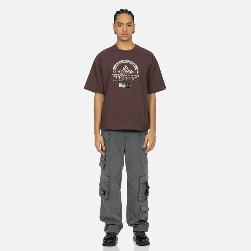 EVISU T Shirts Men Burgundy-4