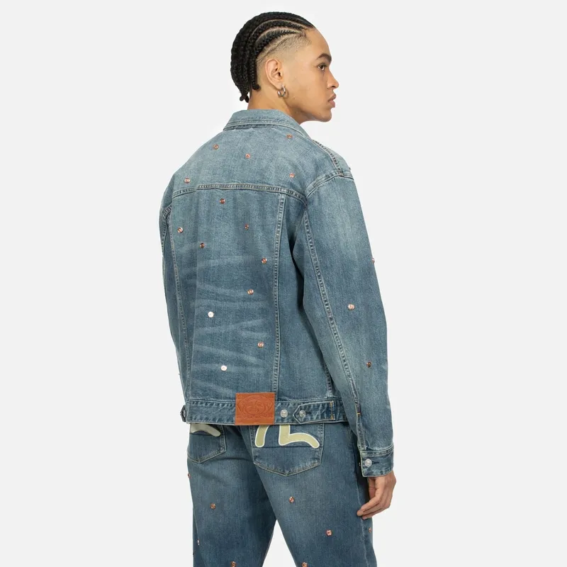EVISU Denim Jackets Men Denim Blue-3