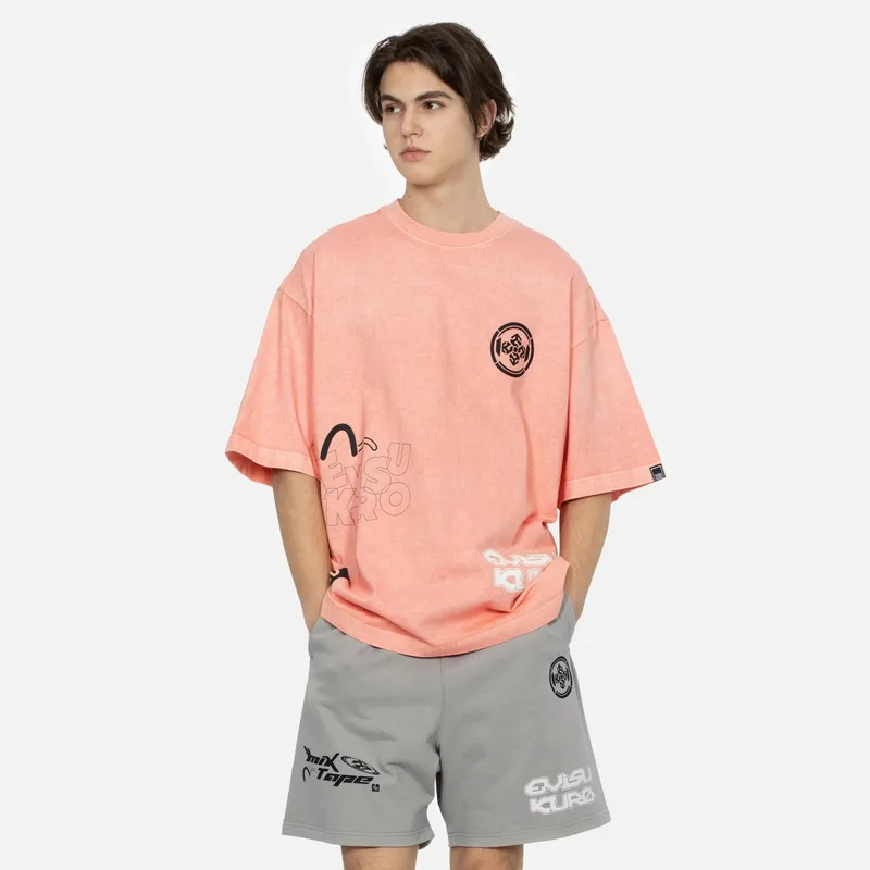 EVISU T Shirts Men Gray Pink-2