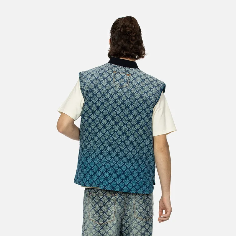 EVISU Tank Top Men Denim Blue All Over Print-2