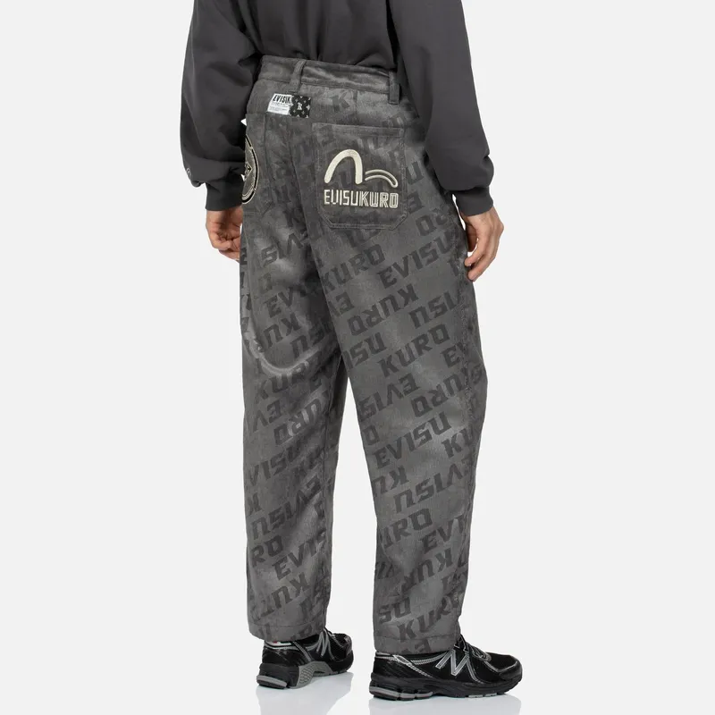 EVISU Casual Pants Men Charcoal Gray-2