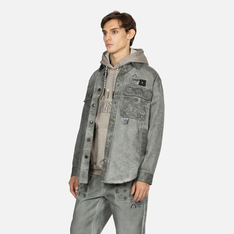 EVISU FW23 Denim Jacket Men's Gray-2