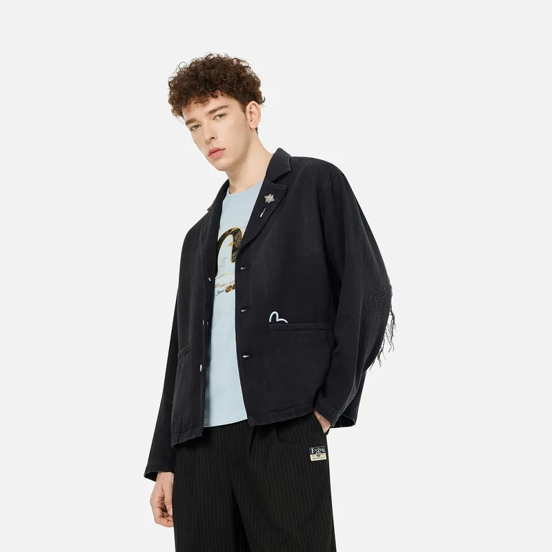 EVISU SS25 Jackets Coats Men's Denim Black-2