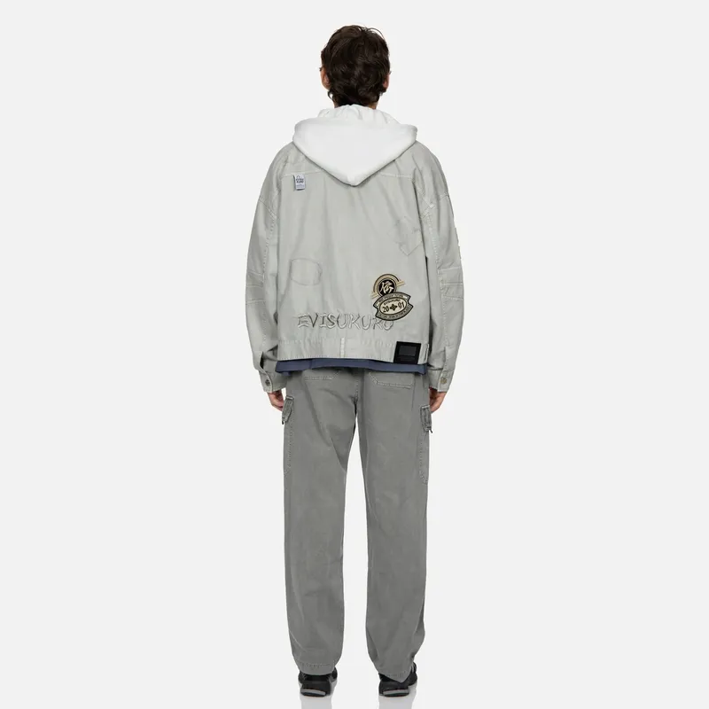 EVISU Denim Jackets Men Beige Yellow-4