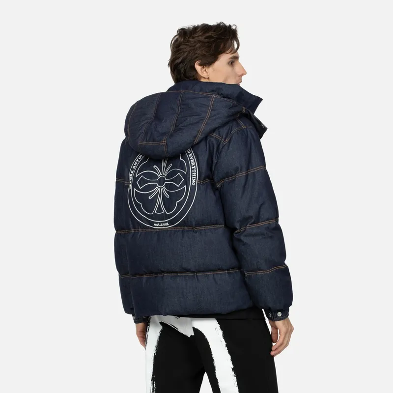 EVISU AW23 Down Jacket Men's Denim Blue-2