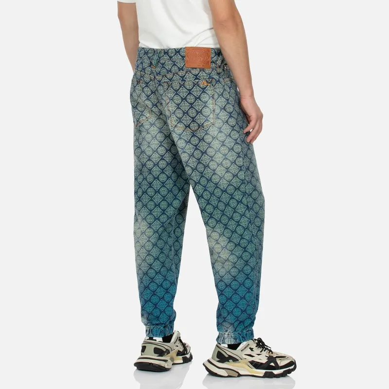 EVISU Denim Casual Pants Men's Denim Blue All Over-3