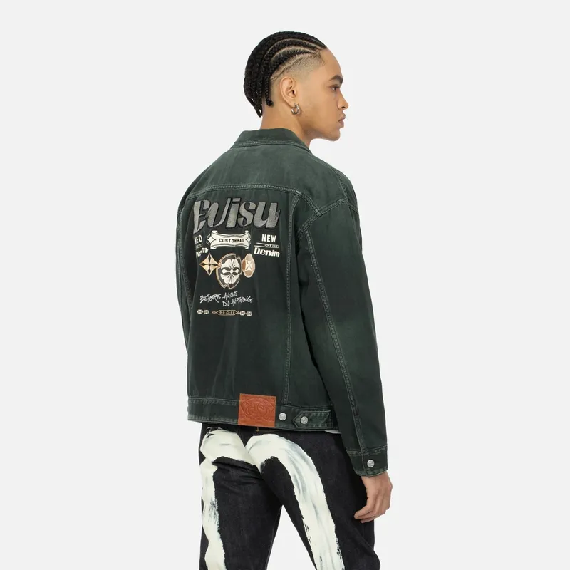 EVISU Denim Jackets Men Denim Green-2