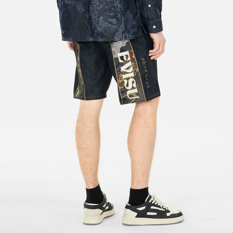 EVISU SS25 Denim Shorts Men's Denim Blue-2