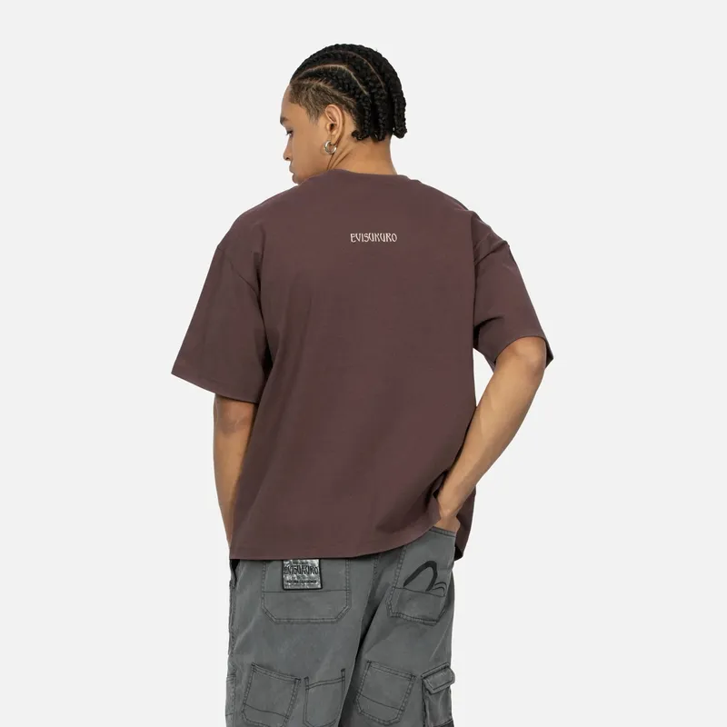 EVISU T Shirts Men Burgundy-3