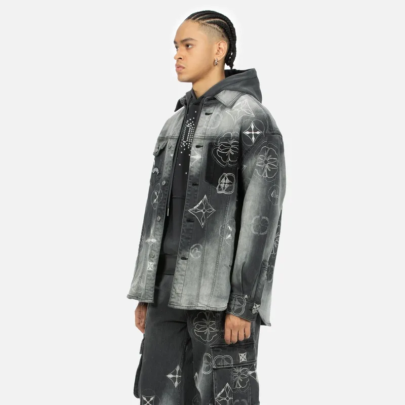 EVISU Denim Jackets Men Denim Black-3