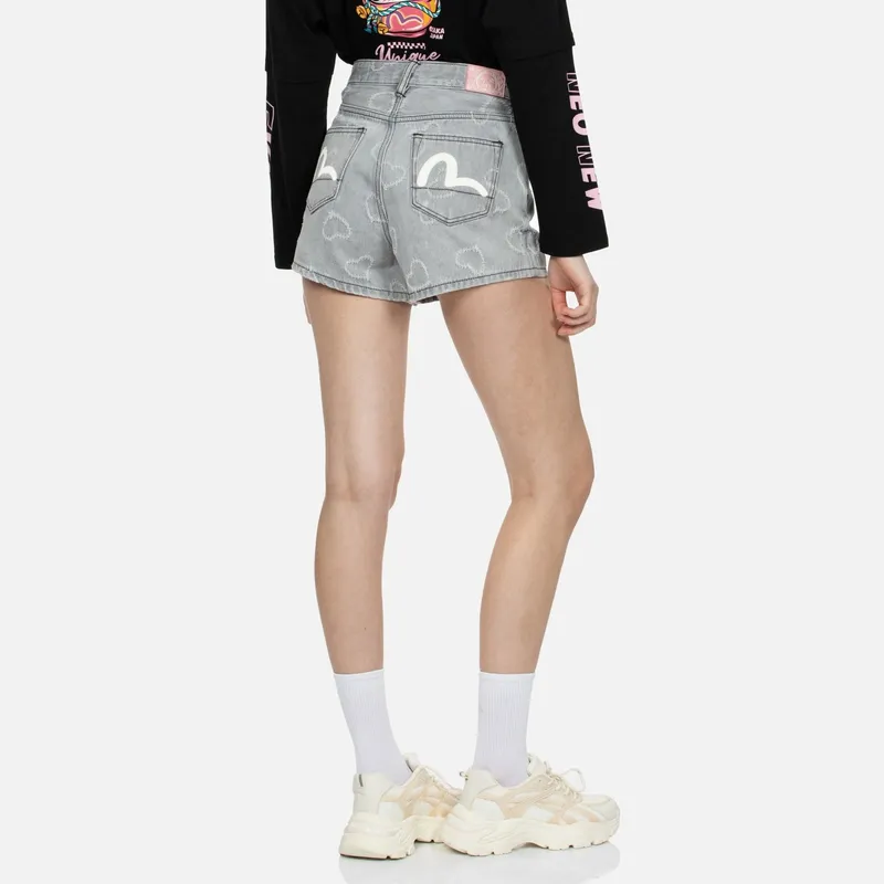 EVISU Denim Shorts Women's Denim Gray All Over-2