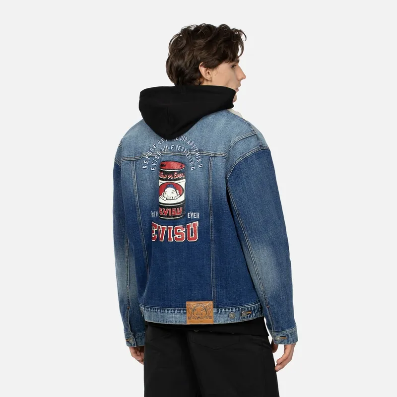 EVISU Denim Jackets Men Denim Blue-3