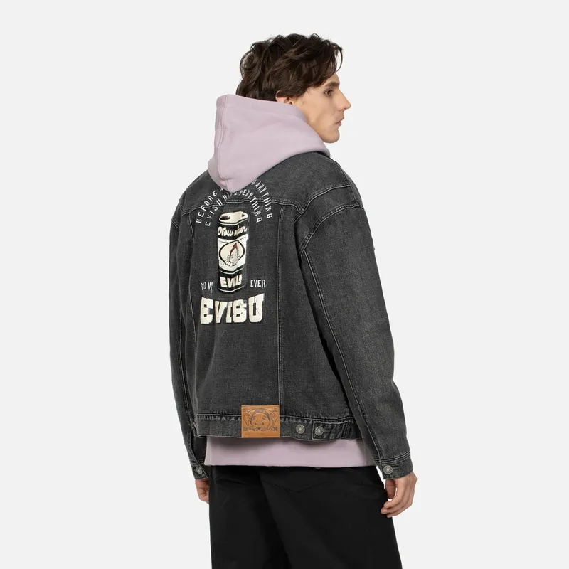 EVISU Denim Jackets Men Black-3