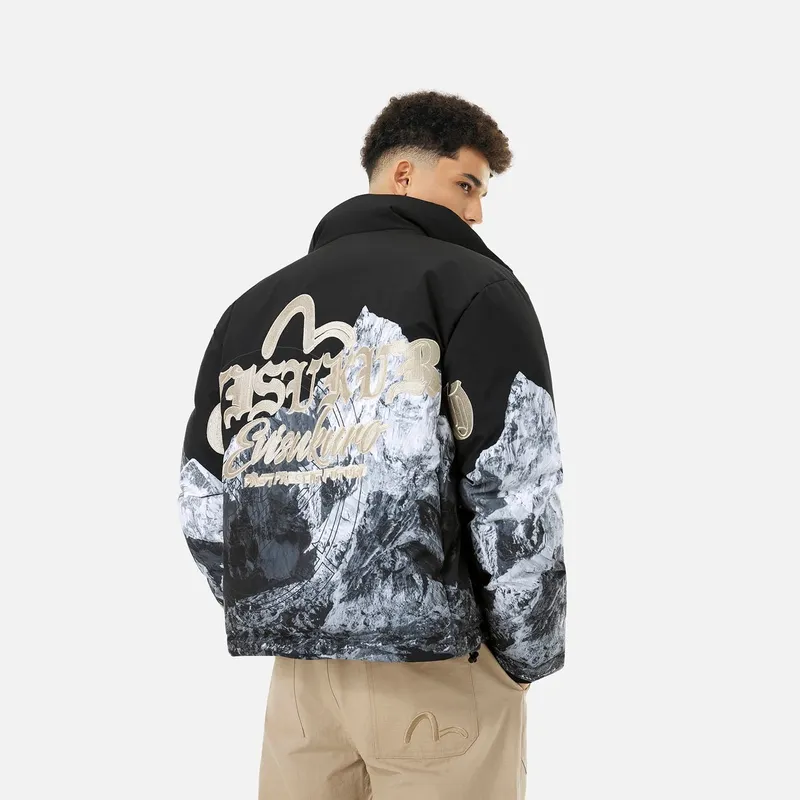 EVISU Down Jacket Men's Black All Over Print-2
