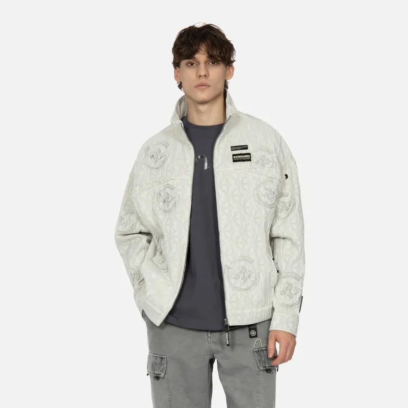 EVISU Denim Jackets Men Apricot All Over Print-5
