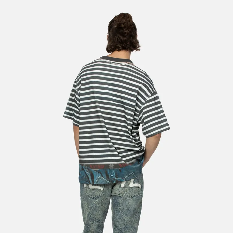 EVISU T-Shirt Men's Charcoal Gray All Over-2