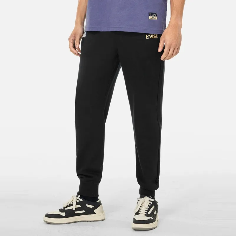 EVISU 2025 Spring Casual Pants Men's Black-3