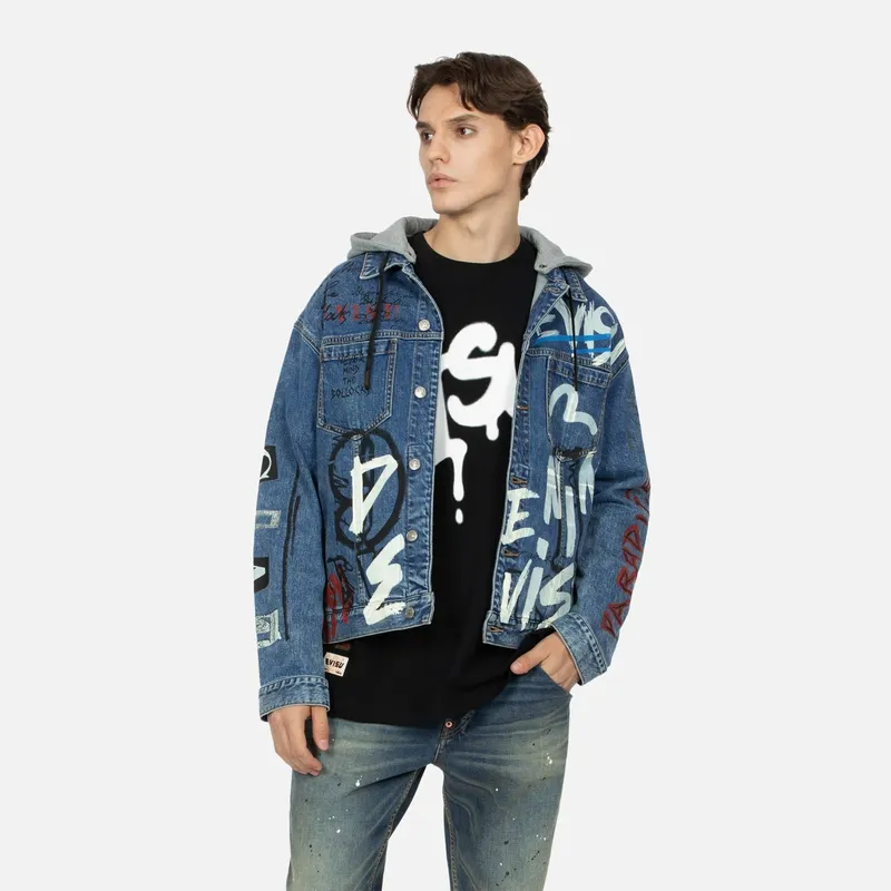 EVISU Denim Jackets Men Denim Blue-2