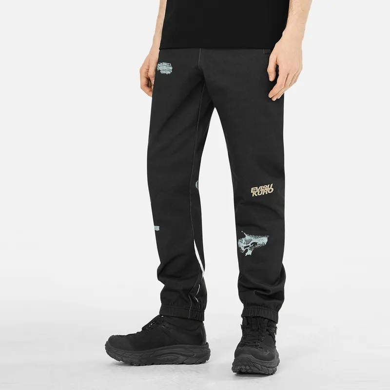 EVISU Sweatpants Casual Pants Men's Black-2