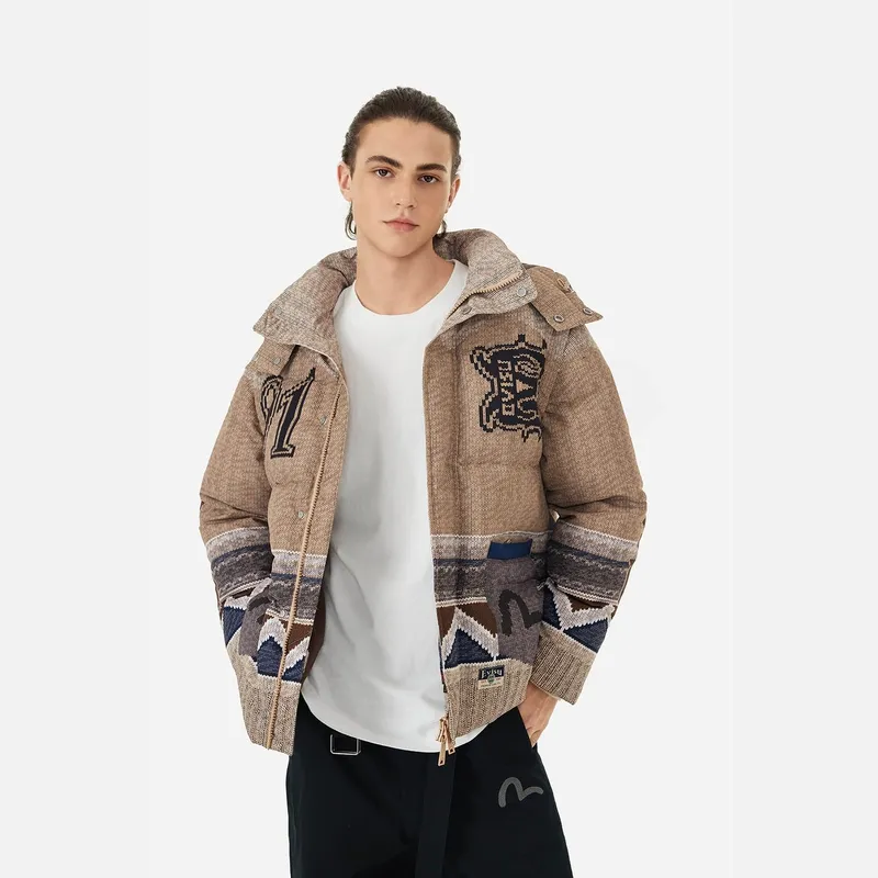 EVISU Down Jacket Men's Apricot-5