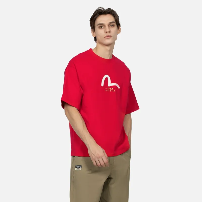 EVISU Daicock And Gold Kamon Cotton T shirt-7