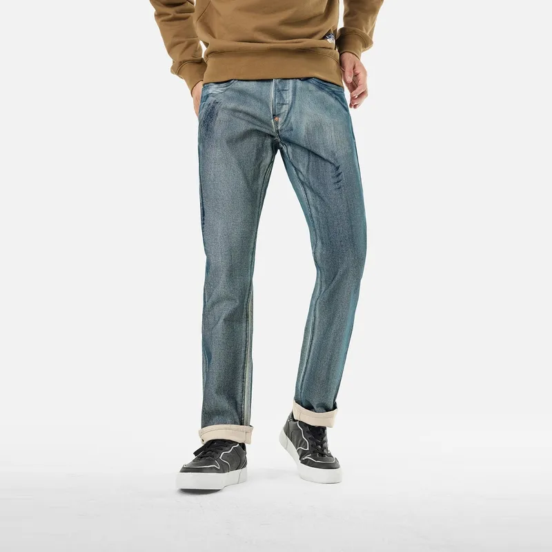 EVISU 2024 Fall And Winter Casual Pants Men Denim Blue-2