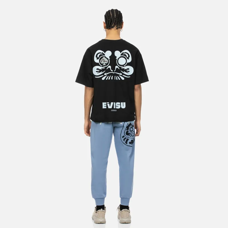 EVISU Casual Pants Men Gray Blue-4