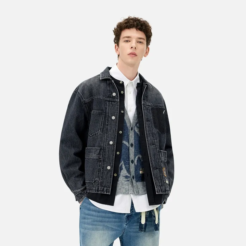 EVISU Denim Jacket Men's Denim Black-3