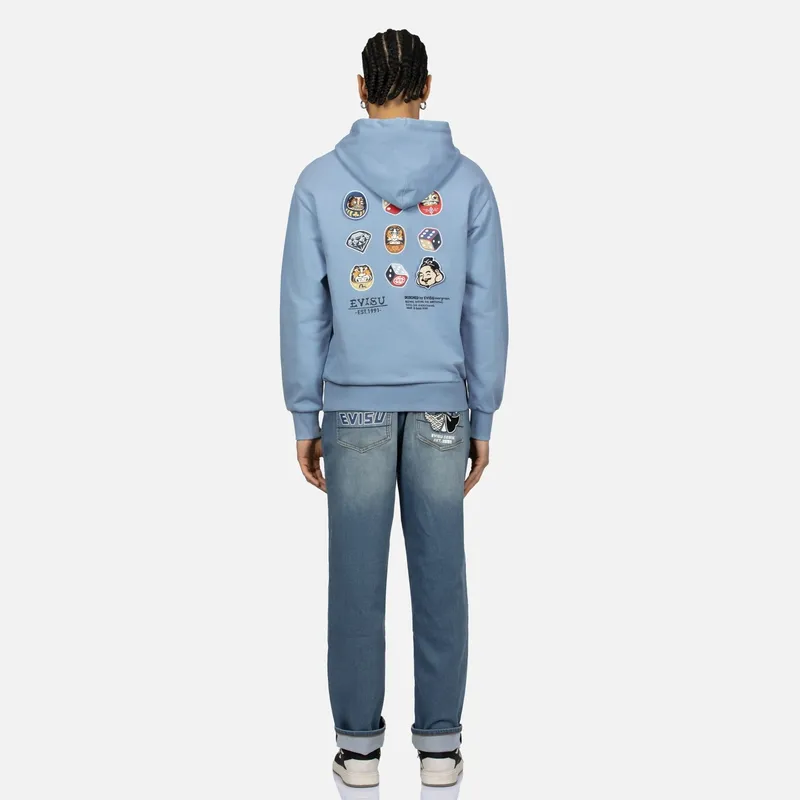 EVISU SS24 Unisex Sweatshirt Men's Gray Blue-3