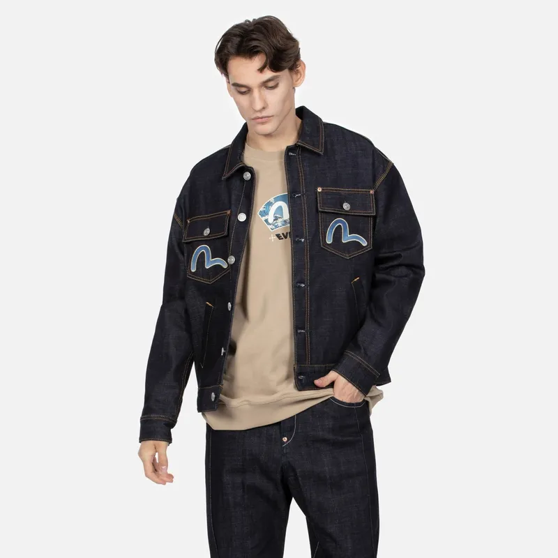 EVISU Denim Jackets Men Denim Blue-2