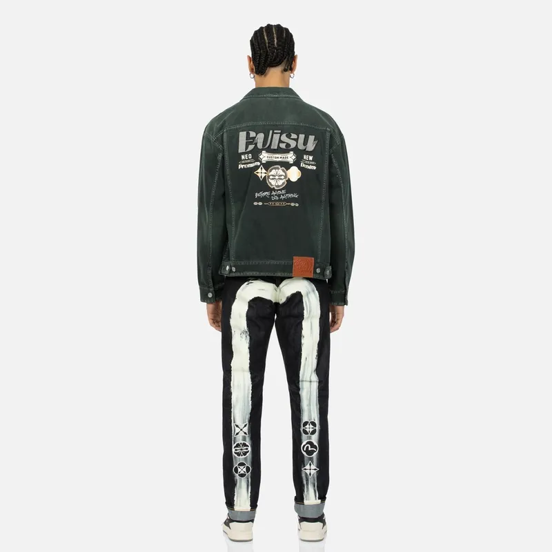 EVISU Denim Jackets Men Denim Green-4