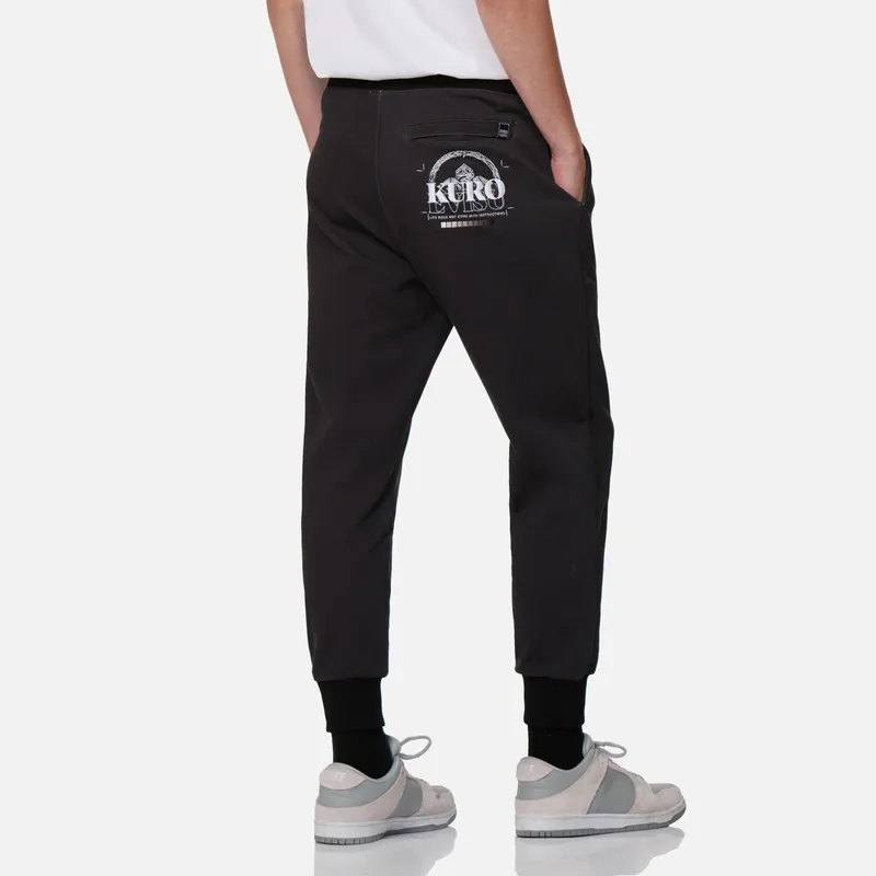 EVISU Knitted Sweatpants Men Dark Charcoal-3