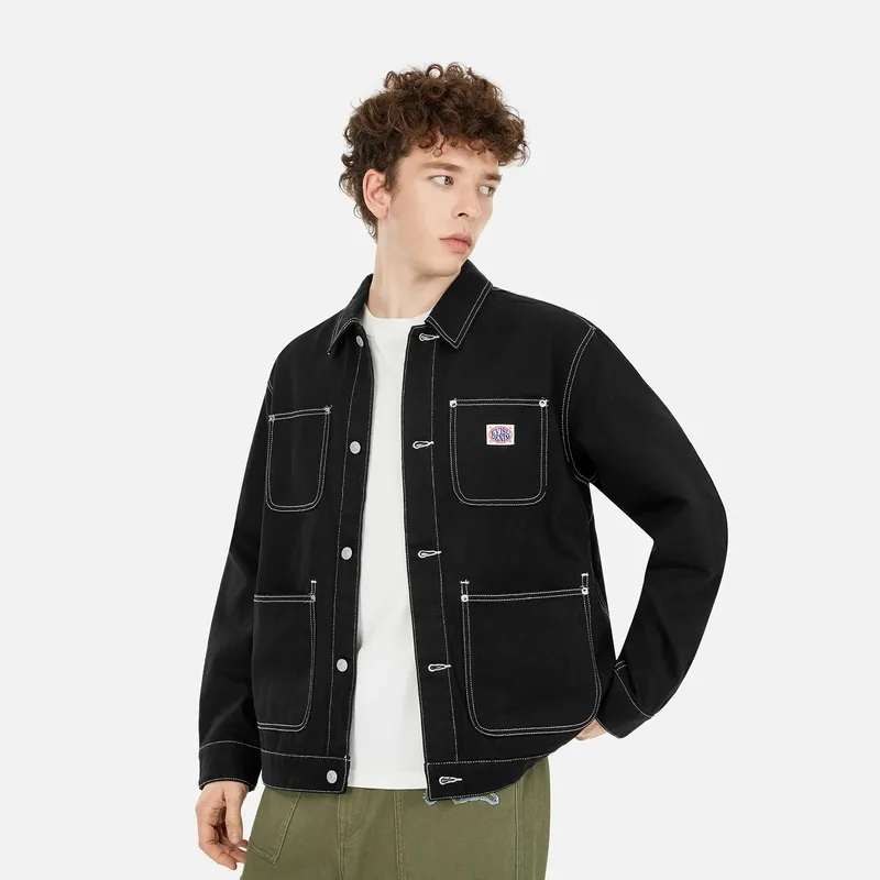 EVISU 2025 Spring Jackets Coats Men's Black-3