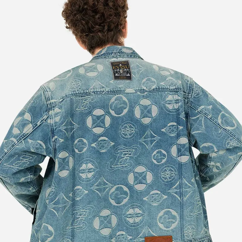 EVISU 2025 Spring Denim Jacket Men's Denim Blue-2