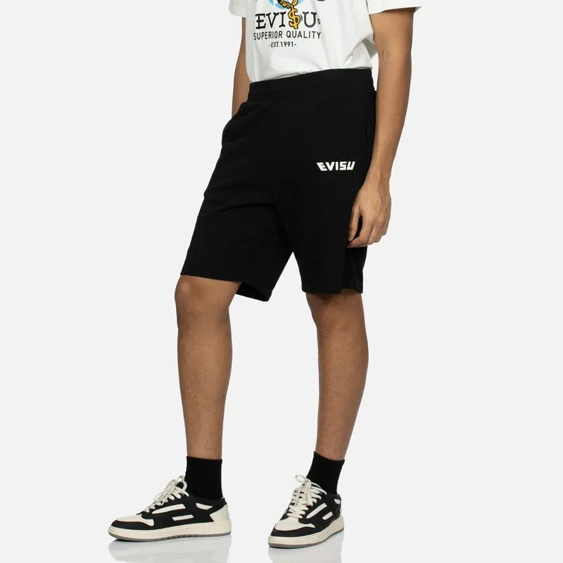 EVISU SS24 Men's Buddha Head And Logo Print Shorts-3