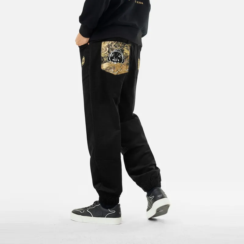 EVISU 2024 Fall And Winter Cuffed Pants Men Black-2