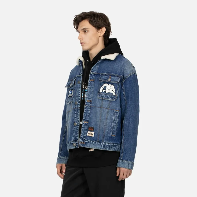 EVISU Denim Jackets Men Denim Blue-2